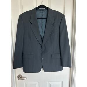 Vintage Yves Saint Laurent‎ YSL Blazer Suit Jacket e74 42c New Wool Dark Gray